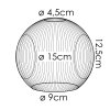 Glas-Lampenschirm Ripoll Ersatzglas 15 cm Klar, Rauchfarben