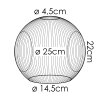 Lampenschirm aus Glas Ripoll Ersatzglas 25 cm Klar, Kupferfarben