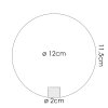 Glas-Lampenschirm Remaisnil Ersatzglas 12 cm Chrom, Rauchfarben