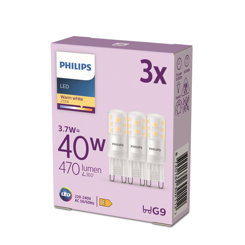Philips Brenner 3er Set LED GU9 3,7 Watt 2700 Kelvin 470 Lumen main product photo
