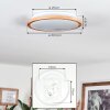Nogueira Deckenleuchte LED Naturfarben, Weiß, 1-flammig