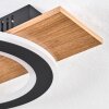 Besperia Deckenleuchte LED Holzoptik, Schwarz, 1-flammig