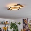 Besperia Deckenleuchte LED Holzoptik, Schwarz, 1-flammig