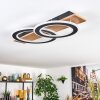 Besperia Deckenleuchte LED Holzoptik, Schwarz, 1-flammig