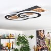 Besperia Deckenleuchte LED Holzoptik, Schwarz, 1-flammig