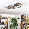 Besperia Deckenleuchte LED Holzoptik, Schwarz, 1-flammig