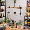 Ripoll Pendelleuchte Glas 15 cm Naturfarben, Schwarz, 3-flammig