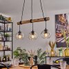 Ripoll Pendelleuchte Glas 15 cm Naturfarben, Schwarz, 3-flammig