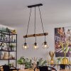Ripoll Pendelleuchte Glas 15 cm Naturfarben, Schwarz, 3-flammig