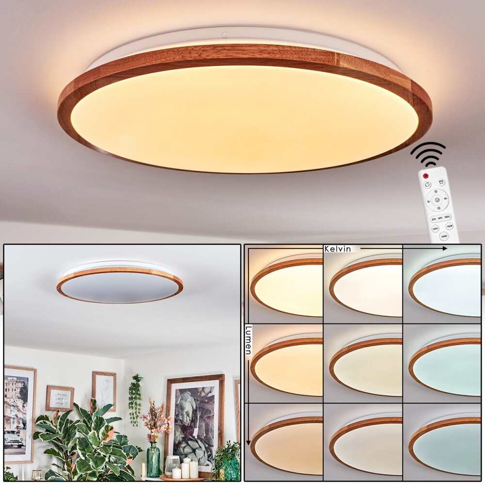Nogueria Deckenleuchte LED Weiß, 1-flammig, Fernbedienung main product photo