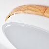Hiral Deckenleuchte LED Naturfarben, Weiß, 1-flammig, Fernbedienung