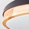 Hiral Deckenleuchte LED Naturfarben, Schwarz, 1-flammig, Fernbedienung