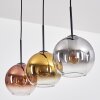 Koyoto Hängeleuchte Glas 20 cm Chrom, Gold, Klar, Kupferfarben, Rauchfarben, 3-flammig