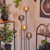 Koyoto Stehleuchte Glas 15 cm Holz dunkel, Schwarz, 4-flammig