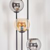 Koyoto Stehleuchte Glas 15 cm Holz dunkel, Schwarz, 4-flammig