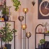 Koyoto Stehleuchte Glas 15 cm Holz dunkel, Schwarz, 4-flammig