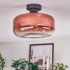 Boza Deckenleuchte Glas 28 cm Klar, Kupferfarben, 1-flammig