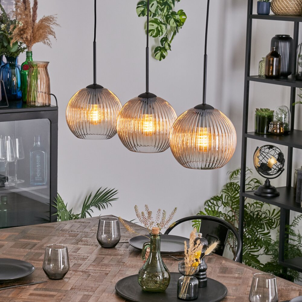 Koyoto Hängeleuchte Glas 20 cm Bernsteinfarben, Klar, 3-flammig main product photo