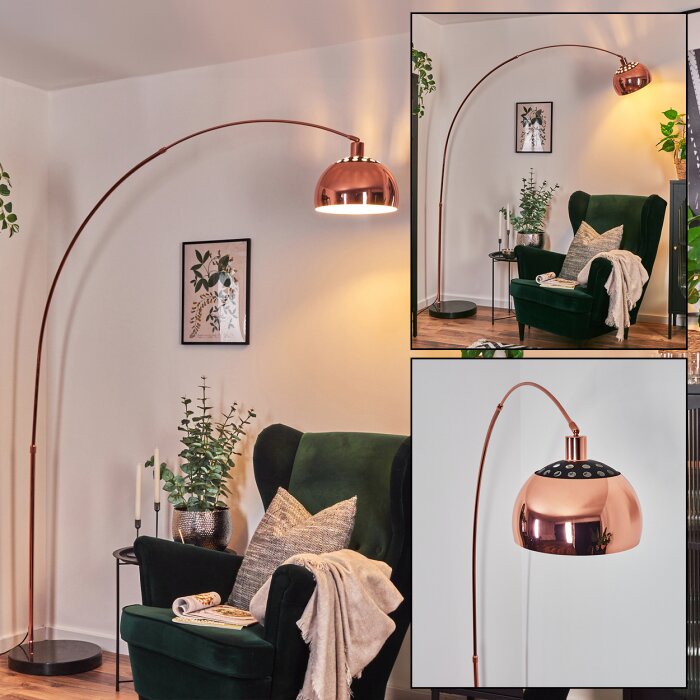 Baloca Bogenlampe 27 cm Kupferfarben, Schwarz, 1-flammig