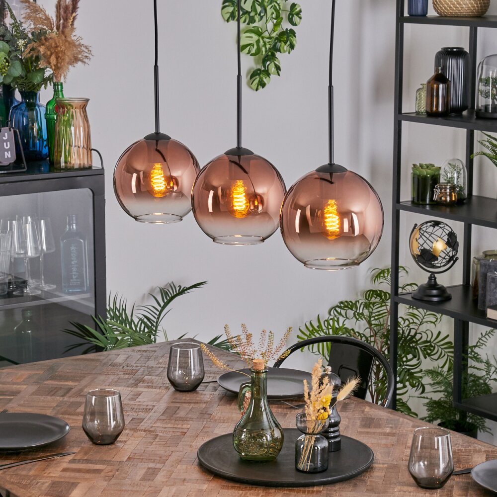 Koyoto Hängeleuchte Glas 20 cm Klar, Kupferfarben, 3-flammig main product photo