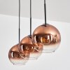 Koyoto Hängeleuchte Glas 20 cm Klar, Kupferfarben, 3-flammig