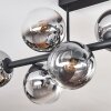 Gastor Deckenleuchte Glas 15 cm Chrom, Klar, Rauchfarben, 8-flammig