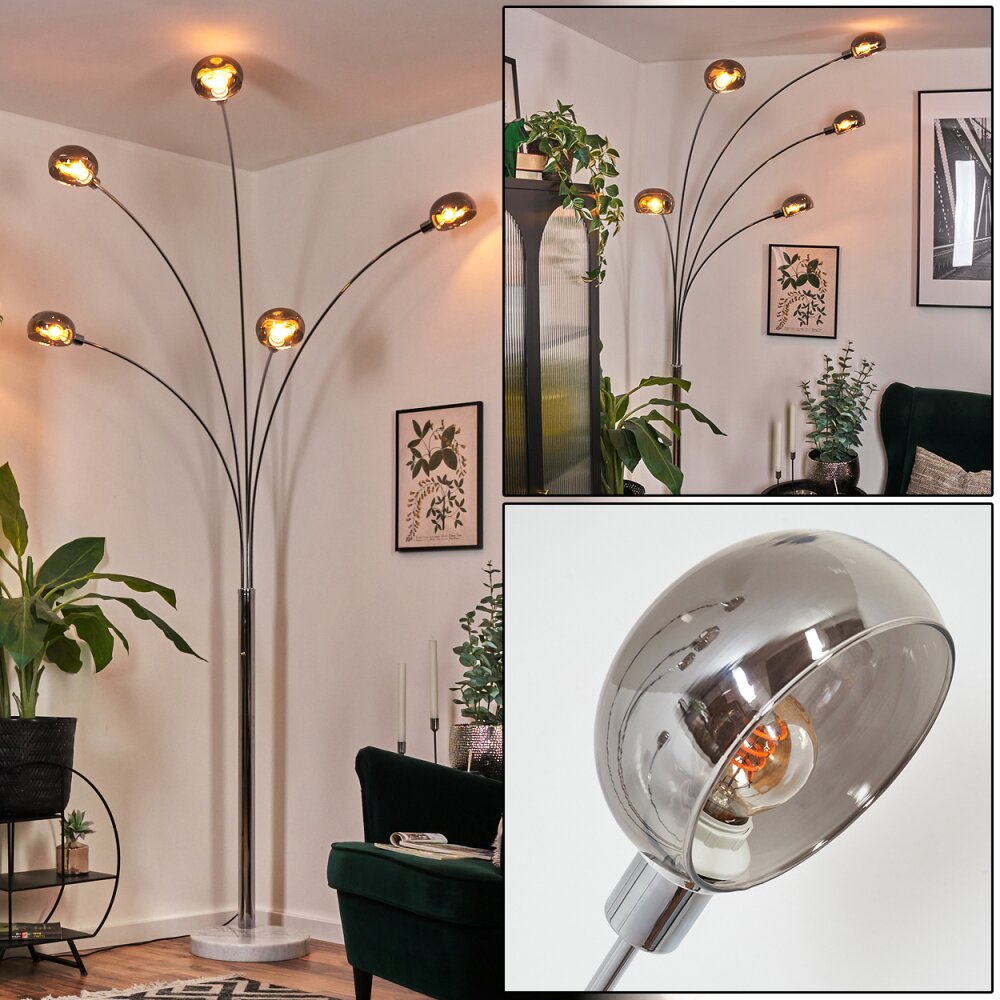 Nikkala Stehleuchte Chrom, Weiß, 5-flammig main product photo