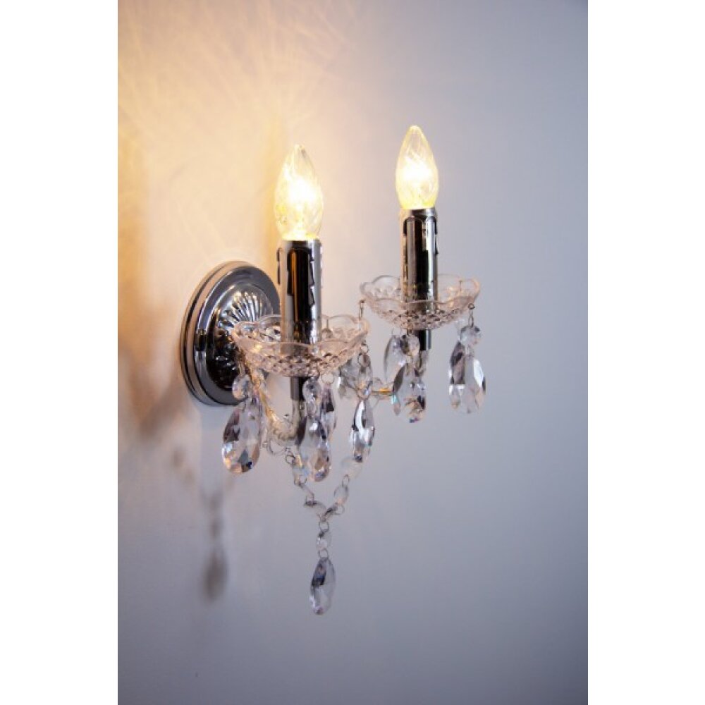 Reality LÜSTER Wandleuchte Transparent, Klar, 2-flammig main product photo
