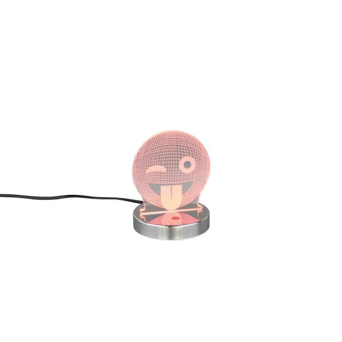 Reality SMILEY Tischleuchte LED Chrom, 1-flammig, Farbwechsler