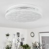 Savardeix Deckenleuchte LED Chrom, Weiß, 1-flammig, Fernbedienung, Farbwechsler