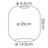 Lampenschirm aus Glas Lauden Ersatzglas 25 cm Klar, Rauchfarben