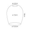 Lampenschirm aus Glas Vevino Ersatzglas 15 cm Bernsteinfarben, Klar