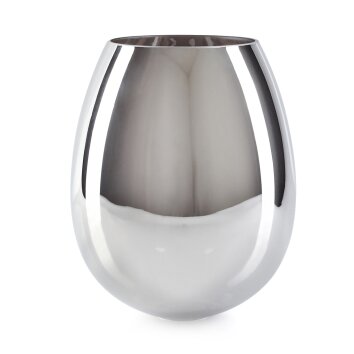 Glaslampenschirm Vevino Ersatzglas 20 cm Chrom, Rauchfarben