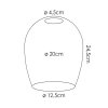 Glaslampenschirm Vevino Ersatzglas 20 cm Klar