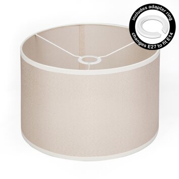 Stoff-Lampenschirm Bassagoda Lampenschirm 35 cm beige, Weiß