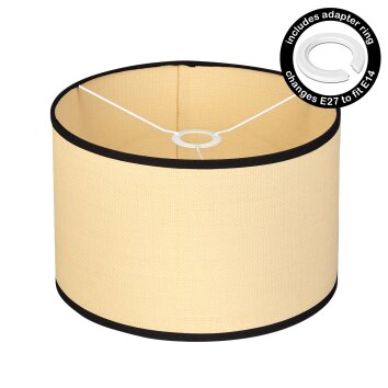 Chellas Lampenschirm 35 cm beige, Naturfarben, Schwarz