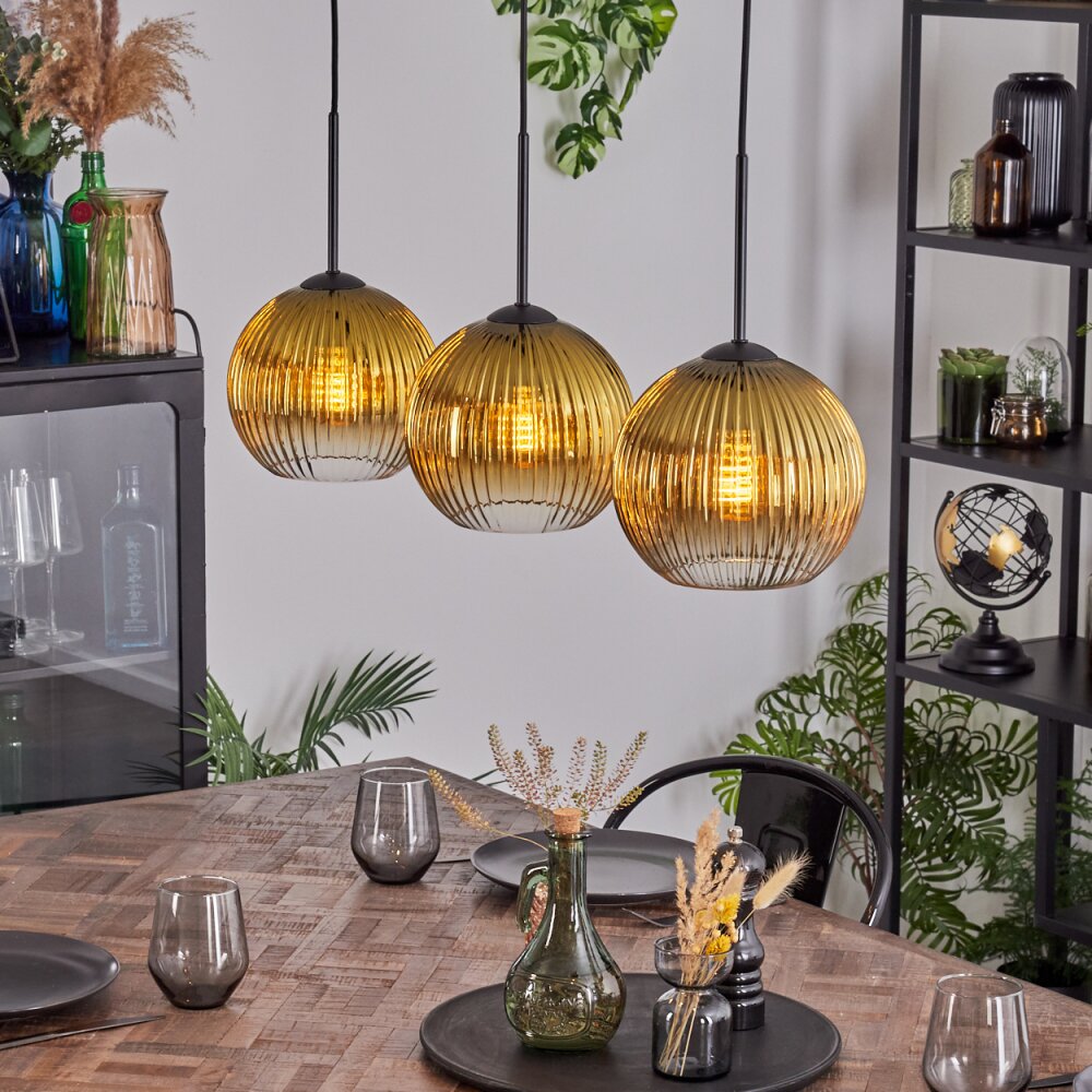 Koyoto Hängeleuchte Glas 20 cm Gold, Klar, 3-flammig main product photo