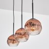 Ripoll Hängeleuchte Glas 15 cm Klar, Kupferfarben, 3-flammig