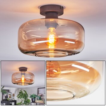 Boza Deckenleuchte Glas 28 cm Bernsteinfarben, 1-flammig