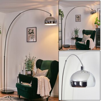 Baloca Stehleuchte 30 cm Chrom, Schwarz, 1-flammig