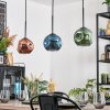 Ripoll Hängeleuchte Glas 15 cm Blau, Grün, Kupferfarben, 3-flammig