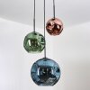Ripoll Hängeleuchte Glas 20 cm, 25 cm, 30 cm Blau, Grün, Kupferfarben, 3-flammig