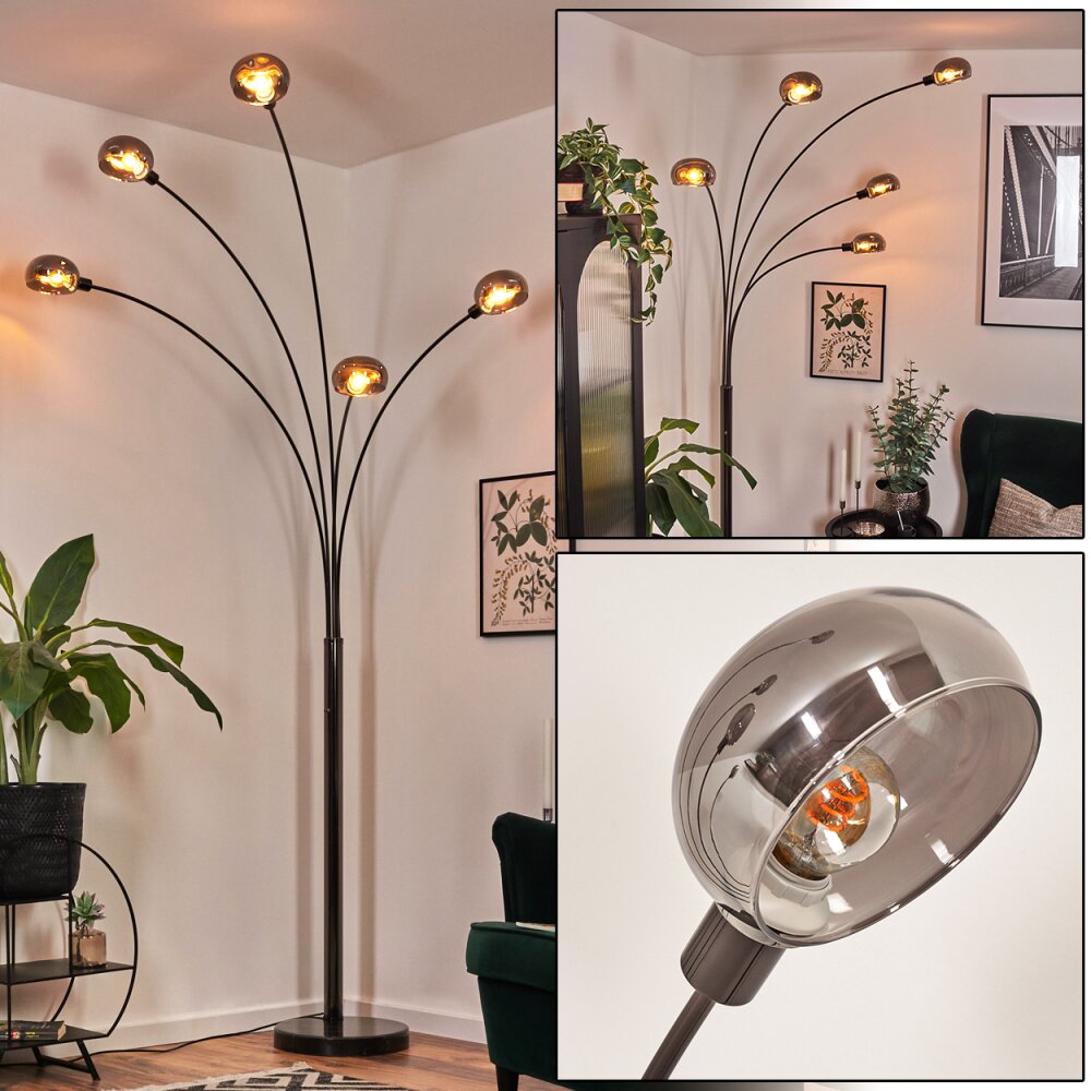Nikkala Stehleuchte Chrom, Schwarz, 5-flammig main product photo