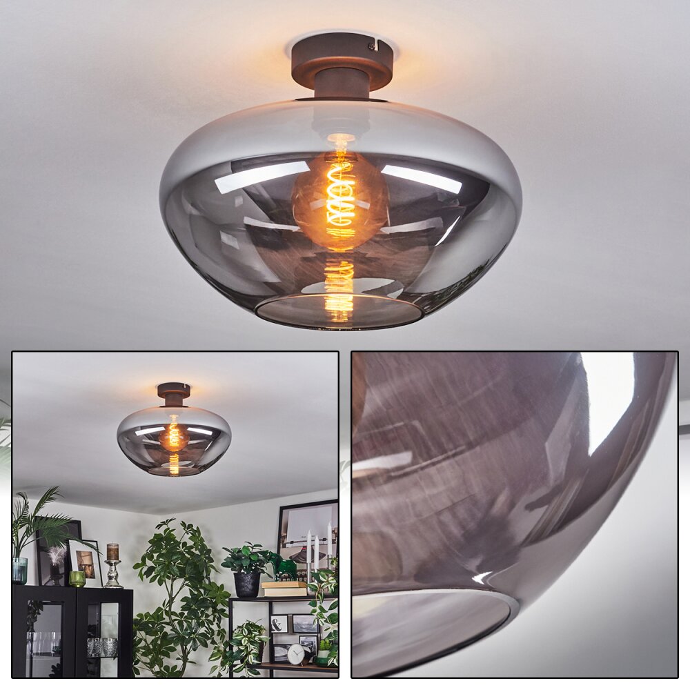 Mertola Deckenleuchte Glas 35 cm Rauchfarben, 1-flammig main product photo