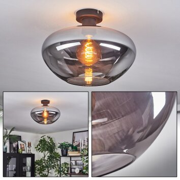 Mertola Deckenleuchte Glas 35 cm Rauchfarben, 1-flammig Mertola Deckenleuchte Glas 35 cm Rauchfarben, 1-flammig