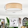 Antillo Deckenleuchte 40 cm Braun, Naturfarben, Weiß, 3-flammig