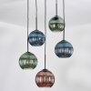 Koyoto Hängeleuchte Glas 20 cm Blau, Grün, Kupferfarben, 5-flammig