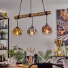 Ripoll Pendelleuchte Glas 15 cm Naturfarben, Schwarz, 3-flammig