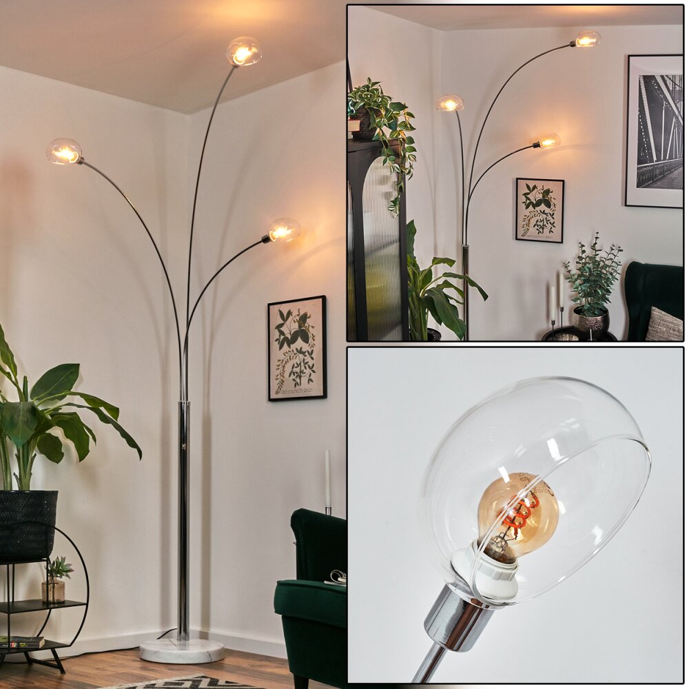 Nikkala Stehleuchte Chrom, Weiß, 3-flammig main product photo