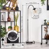 Koyoto Stehleuchte Glas 25 cm Chrom, Schwarz, 1-flammig